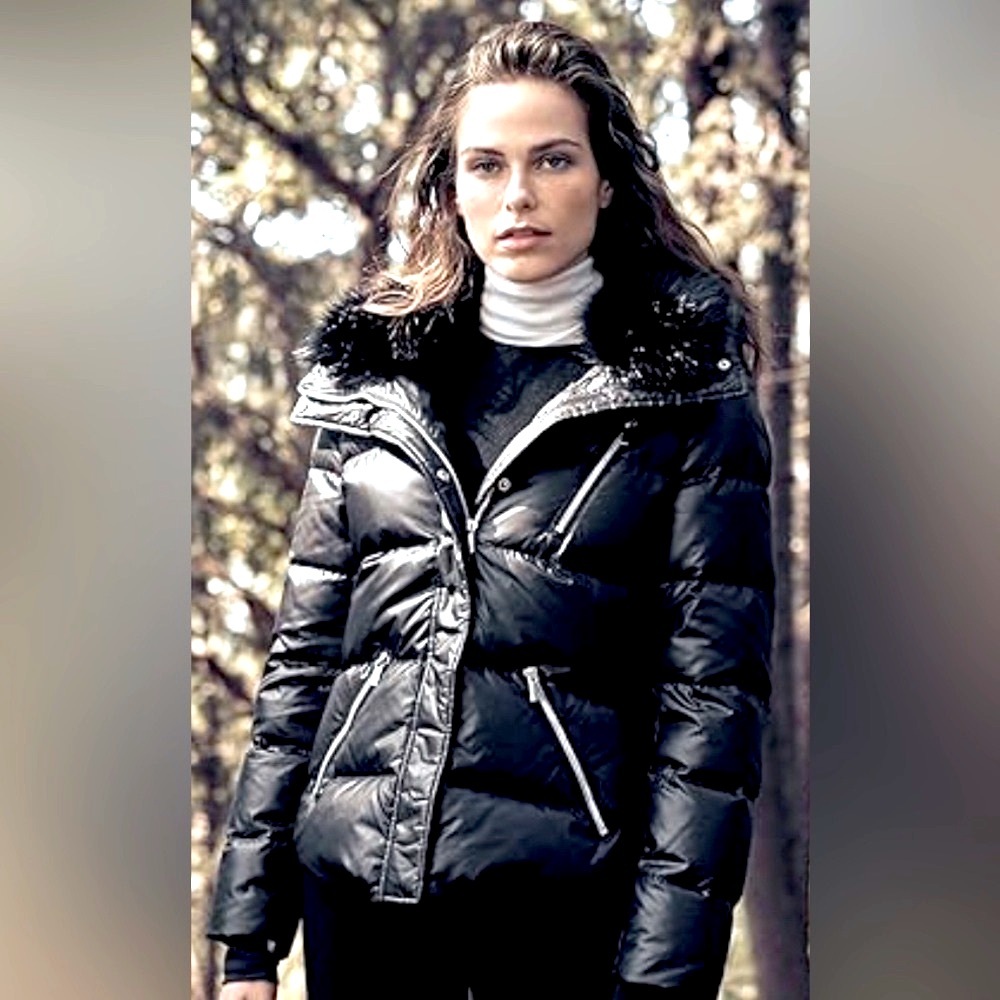 NWOT Haven Outerwear Puffer Cire Down Faux Fur Collar Trim Hooded Coat